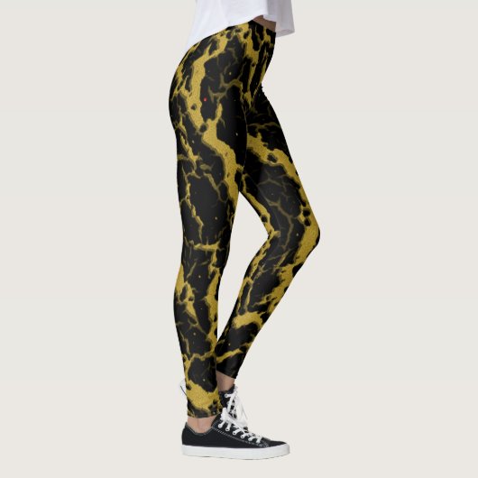 Cracks Space Lava - Gold Leggings (Rechts)