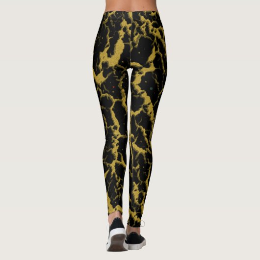 Cracks Space Lava - Gold Leggings (Rückseite)