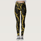 Cracks Space Lava - Gold Leggings (Vorderseite)