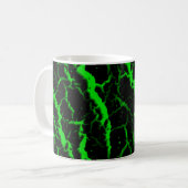 Cracks Space Lava - Green Kaffeetasse (Vorderseite Links)