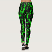 Cracks Space Lava - Green Leggings (Rückseite)