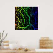 Cracks Space Lava - Rainbow OYGBP Poster (Küche)