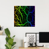 Cracks Space Lava - Rainbow OYGBP Poster (Heimbüro)