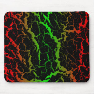 Cracks Space Lava - Rot/Grün Mousepad