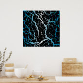 Cracks Space Lava - White/Sky Blue Poster (Küche)