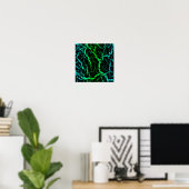 Crackspace Lava - Cyan/Green Poster (Heimbüro)
