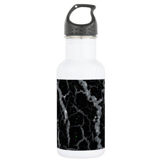 CrackSpace Lava - Glitzer Silver Edelstahlflasche (Vorderseite)