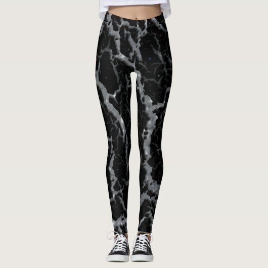 CrackSpace Lava - Glitzer Silver Leggings (Vorderseite)