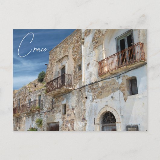 Craco Ghost Town Houses Basilicata Italien Postkarte (Vorderseite)