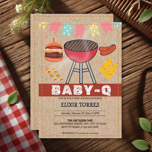 Craft Baby Q Grill Babydusche Einladung