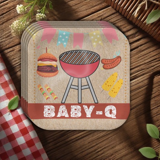 Craft Baby Q Grill Babydusche Pappteller