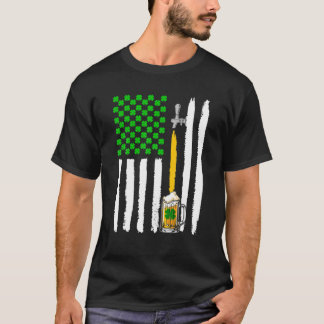 Craft Beer American Flag USA , Funny St Patrick s T-Shirt
