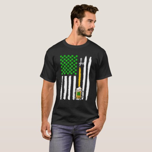 Craft Beer American Flag USA , Funny St Patrick s T-Shirt (Vorne ganz)
