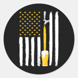 Craft Beer Amerikanische Flagge USA 4. Juli Brauer Runder Aufkleber
