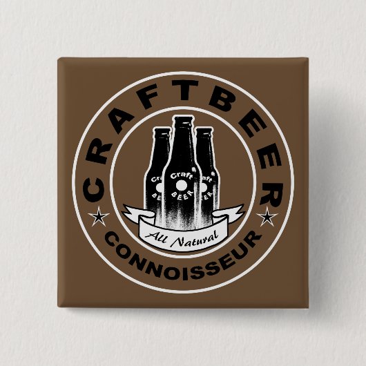 Craft Beer Connoisseur Brown Button (Vorderseite)