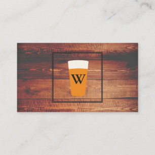 Craft Beer Rustikalisches Holz Quadratisches Eleme Visitenkarte