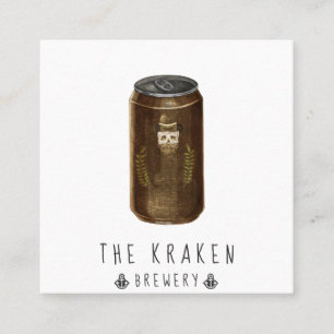 Craft Bier Civico Skull Sketch Quadratische Visitenkarte