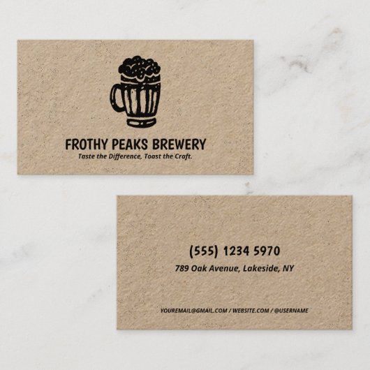 🍻 🌾 Craft Brewery Visitenkarte (Vorne/Hinten)