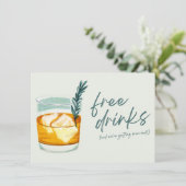 Craft Cocktail Funny Free Drinks Foto Hochzeit Save The Date (Stehend Vorderseite)