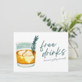 Craft Cocktail Funny Free Drinks Foto Hochzeit Save The Date (Stehend Vorderseite)