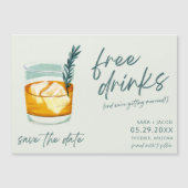 Craft Cocktail Funny Free Drinks Wedding Rett The Magneteinladung (Vorderseite)
