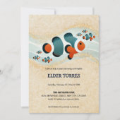 Craft Glitzer Clown Fisch Nemo Kinderdusche Einladung (Vorderseite)