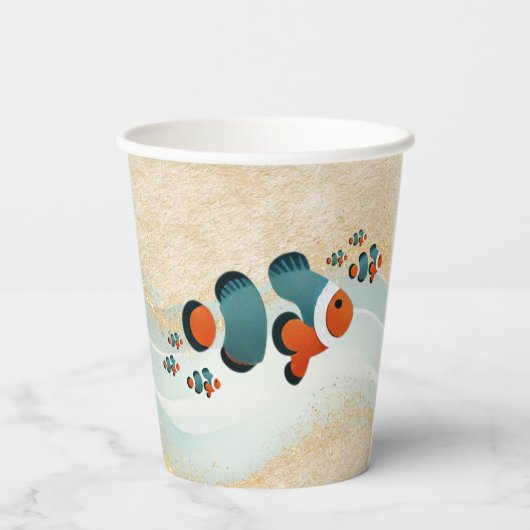 Craft Glitzer Clown Fisch Nemo Kinderdusche Pappbecher (Rückseite)