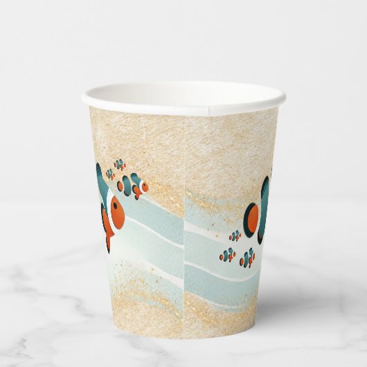 Craft Glitzer Clown Fisch Nemo Kinderdusche Pappbecher (Rechts)