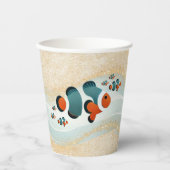 Craft Glitzer Clown Fisch Nemo Kinderdusche Pappbecher (Vorderseite)