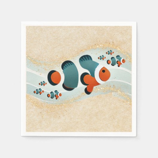 Craft Glitzer Clown Fisch Nemo Kinderdusche Serviette (Vorderseite)