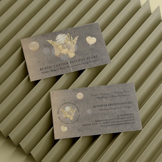 Craft Gold Festive Balloons Party Event Planner Visitenkarte