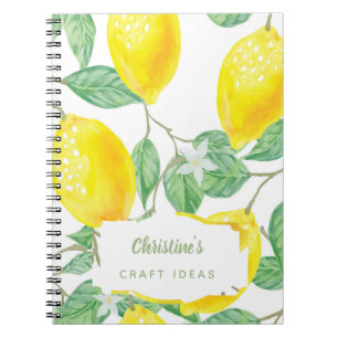 Craft ideas watercolored lemons college ruled notizblock