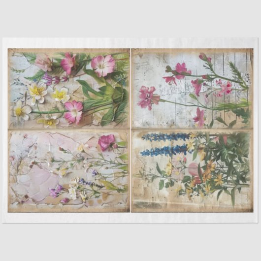 Craft Junk Journal Scrapbook Blumenhintergrund C Seidenpapier (Vorderseite)