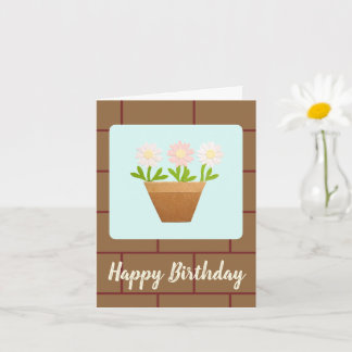 Craft Punch Daisies and House Bricks Birthday Card Karte