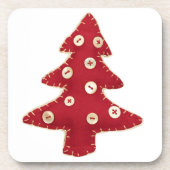 Craft Red Christmas Tree mit Button Baubles Getränkeuntersetzer (Vorderseite)