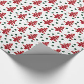Craft Red Christmas Trees and Buttons Muster Geschenkpapier (Ecke)