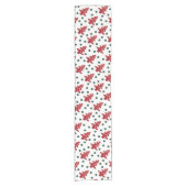 Craft Red Christmas Trees and Buttons Pattern Kurzer Tischläufer (Vorderseite)