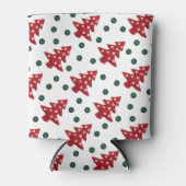 Craft Red Christmas Trees Button Baubles Dosenkühler (Vorderseite)
