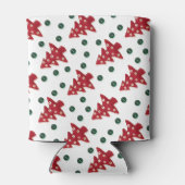 Craft Red Christmas Trees Button Baubles Dosenkühler (Rückseite)