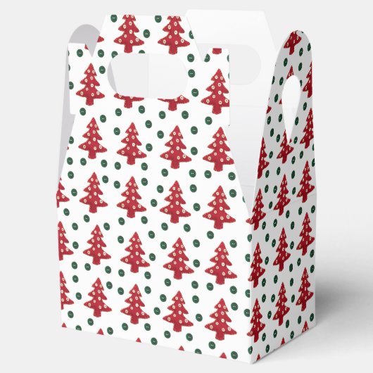 Craft Red Christmas Trees Button Baubles Geschenkschachtel (Geöffnet)