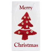 Craft Red Christmas Trees Button Baubles Kleine Geschenktüte (Rückseite)