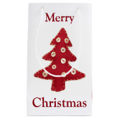 Craft Red Christmas Trees Button Baubles Kleine Geschenktüte (Vorderseite)
