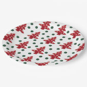 Craft Red Christmas Trees Button Baubles Pappteller (Schrägansicht)