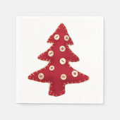 Craft Red Christmas Trees Button Baubles Serviette (Vorderseite)