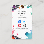 Craft Shop Business Card | Paint & Art Studio  Visitenkarte (Rückseite)