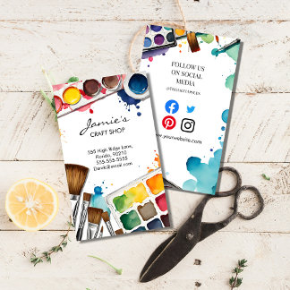 Craft Shop Business Card | Paint & Art Studio Visitenkarte