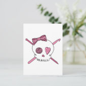 Craft Skull (Pink) Postkarte (Stehend Vorderseite)
