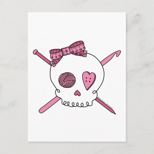 Craft Skull (Pink) Postkarte (Vorderseite)