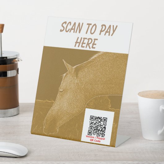 Craft Stall Scan2Pay Golden Brown Pferd Sockelschild (In SItu)