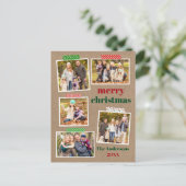 Craft Tape Frohe Weihnachten 5 Foto Kraft Postkarte (Stehend Vorderseite)